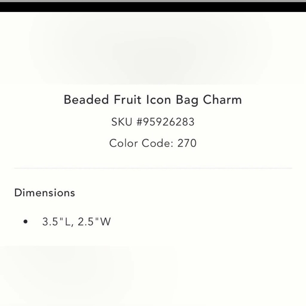 NWT Anthropologie Beaded Fruit Icon Bag Charm - Picture 4 of 4